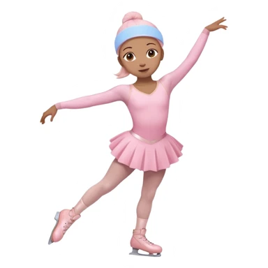 A pretty and beautiful pastel pink Figure Skater emoji  sticker