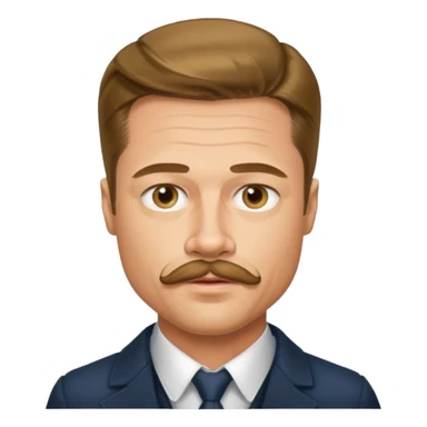 brad pitt with stache sticker