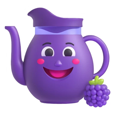 grape koolaid pitcher with smiling face sticker