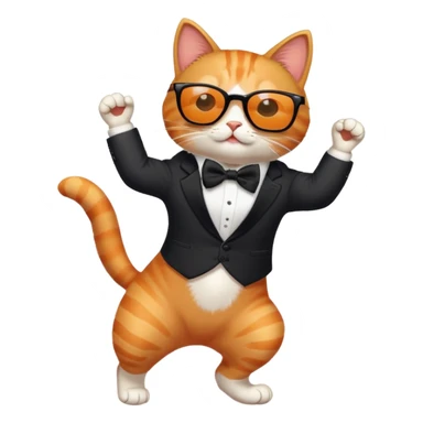 cat with sunglasses and a bow tie dancing sticker