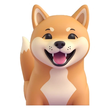 shiba inu laughing sticker