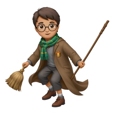 Harry potter flying on a broomstick sticker