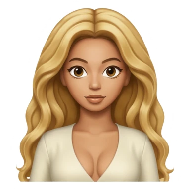 Beyonce with long golden blonde hair, ivory outfit sticker