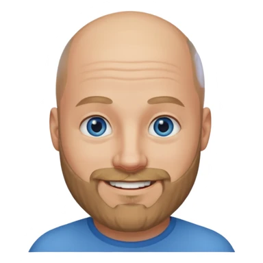 Bald man with dark blonde beard and blue eyes sticker