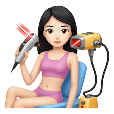 laser hair removal treatment on girl with black hair sticker