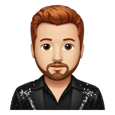 Joey Fatone from 'N Sync with auburn hair, black sequin outfit, light skin sticker