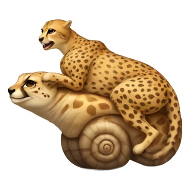 cheetah riding a snail sticker
