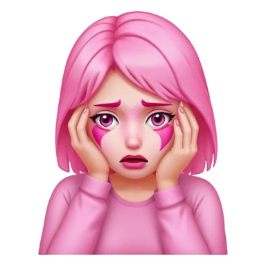 woman pink facepalm sticker