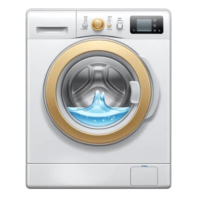 create an icon for white washing machine with big water drop in front sticker