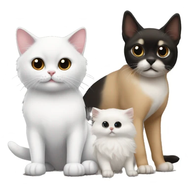 white cat next to sable spitz and black petit brabancon sticker