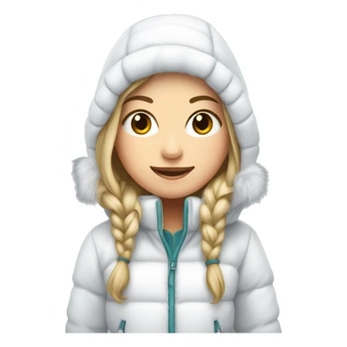 White girl in snow jacket and snow boots sticker