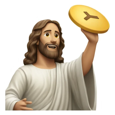 Jesus Christ tossing frisbee sticker