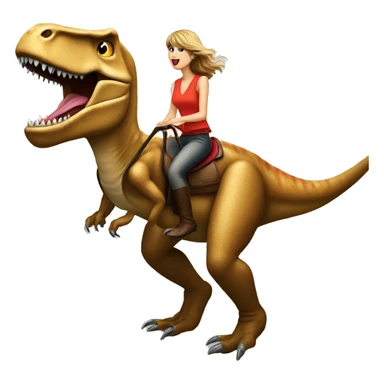 Taylor swift riding a trex sticker