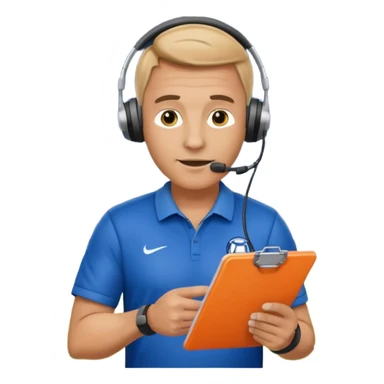 Soccer coach giving instructions on field, stadium lights, cinematic, realistic ⚽📋 sticker