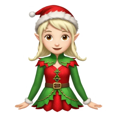christmas female elf sticker
