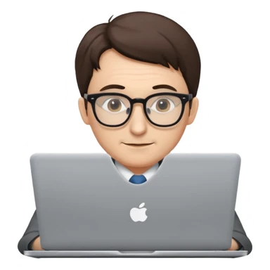 un profesor que este parado con sus lentes y su laptop sticker