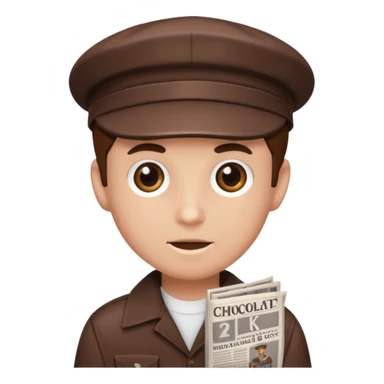 chocolate brown y2k newspaper boy cap sticker