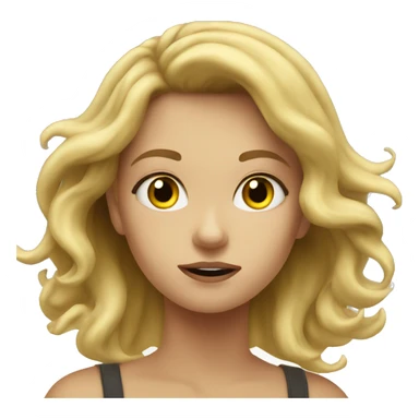 a blonde girl in a tornado  sticker