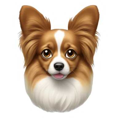 papillon dog with light hair and smaller ears sticker