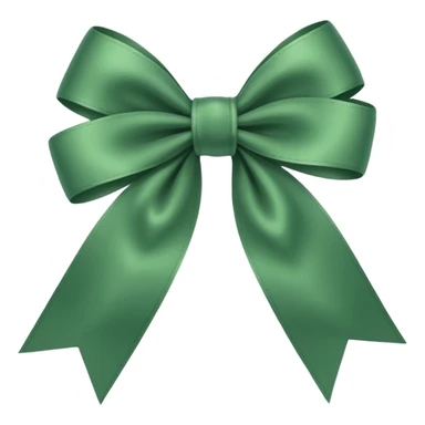 deep emerald sage green ribbon bow sticker