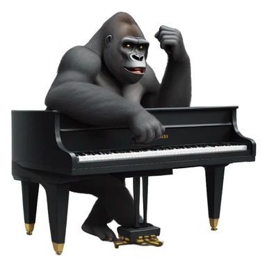 gorilla playing piano from Sing movie sticker