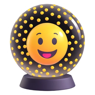 3D emoji of a crystal ball with digital patterns, symbolizing future vision sticker