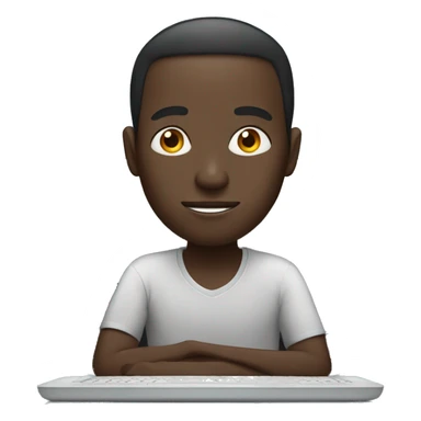 african man with computer sticker