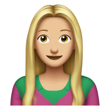 Phoebe Buffay from Friends with green eyes wearing colourful clothes sticker