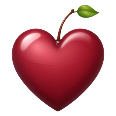 cherry color bordeux heart sticker