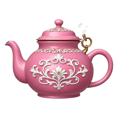 Pink steaming and boiling  tea pot sticker
