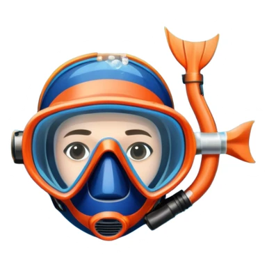 An icon featuring a close-up of a freediving mask and snorkel, with a breath-holding diver's fins, set against a vibrant underwater world. The design includes coral reefs, fish, and bubbles, symbolizing the serene beauty and thrill of freediving. Transparent background highlights the calm sticker