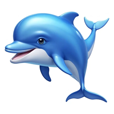 Beautiful and Majestic Dolphin Portrait Emoji, Radiating serene elegance and adorable charm with a graceful, streamlined form and luminous, glossy blue skin that shimmers under the sun, gentle, expressive eyes and a soft, content smile, Simplified yet exquisitely endearing features, highly detailed, glowing with a soft, majestic aquatic light, high shine, calm and enchanting, stylized with an air of timeless oceanic beauty, soft glowing outline, capturing the essence of a beautiful and majestic dolphin that embodies the pure magic of the sea! sticker