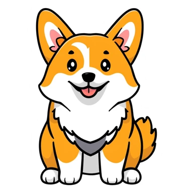 happy corgi sticker