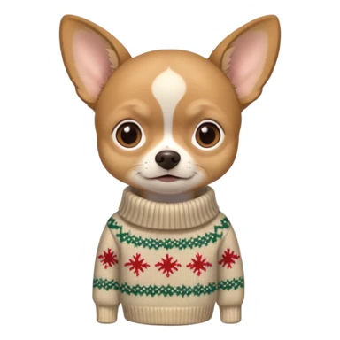 All Tan deer-head chihuahua sitting wearing a sweater sticker
