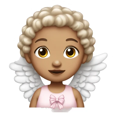 Christmas, light skin baby angel with light pink, snowy clothes, and bows  sticker