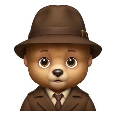 bear baby detective sticker
