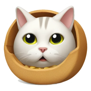 Cat hiding food sticker