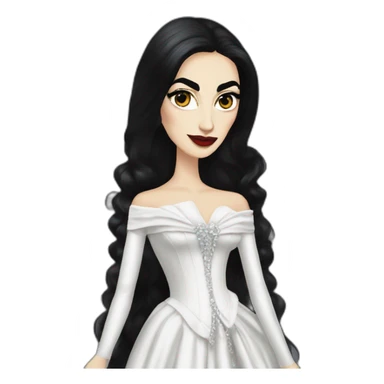 diamanda callas gothique jeune adulte avec une robe noire et blanche sticker