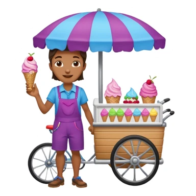 Vendor + berry cart,Ice Cream Vendor. sticker