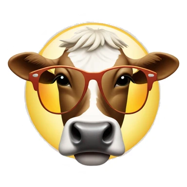 Cow wearing sun glasses  sticker
