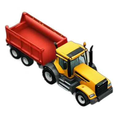 Top view of tractor turning with trailer sticker