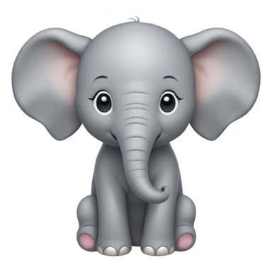 Cinematic Noble Baby Elephant Portrait Emoji, Poised and regal, with a tiny, endearing build and a soft, smooth gray hide, delicate floppy ears and a small, curious trunk, deep-set soulful eyes, Simplified yet sharp and sophisticated features, highly detailed, glowing with a gentle, dignified glow, high shine, intelligent and adorable, stylized with an air of miniature majesty, focused and attentive, soft glowing outline, capturing the essence of a watchful and confident little elephant, so majestic it feels as though it could toddle out of the screen with effortless authority! sticker