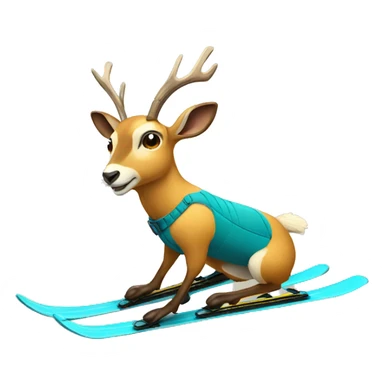 Chamois skiing sticker