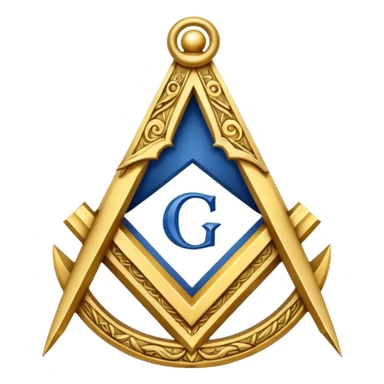 A masonic Square and Compass with the Letter G in the Middle, representing the Master Mason. sticker
