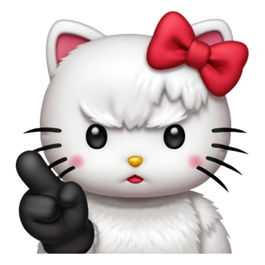 Hello kitty with middle finger  sticker