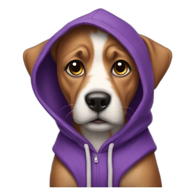 dog with purple hoodie sticker