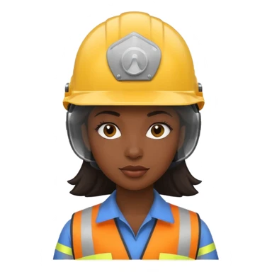 black woman wearing safety helmets sticker