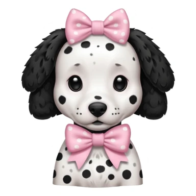 Dalmatian with a light pink bow sticker