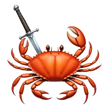 Crab with a sword sticker