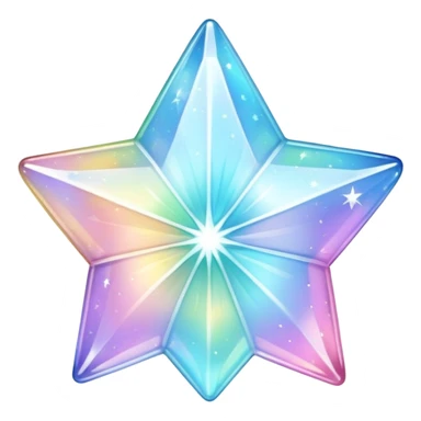 Sparkly glossy Pastel iridescent glass crystal estrella sticker